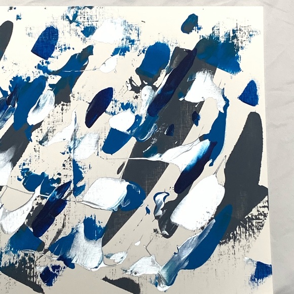 Blues, grey & silver abstract original - 9” x 12” - Picture 4 of 6